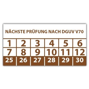 Prüfplakette Nächste Prüfung nach DGUV V70 - Prüfplaketten rechteck