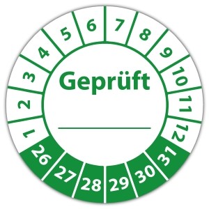 Prüfplakette Geprüft - Prüfplaketten Neutral