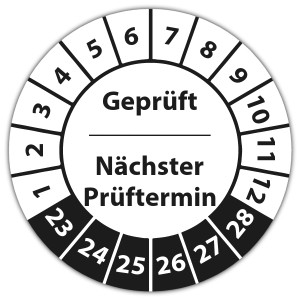 Prüfplakette Geprüft Nächster Prüftermin - Prüfplaketten auf Bogen