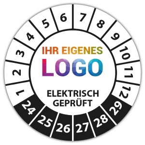 Prüfplakette Elektrisch geprüft - Prüfplaketten auf Bogen logo