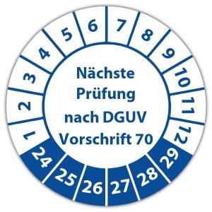 Prüfplakette Nächste Prüfung nach DGUV Vorschrift 70 - Prüfplaketten DGUV