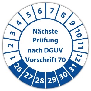Prüfplakette Nächste Prüfung nach DGUV Vorschrift 70 - Prüfplaketten auf Rolle
