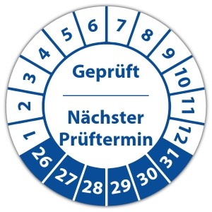 Prüfplakette Dokumentenfolie Geprüft Nächster Prüftermin - Prüfplaketten Dokumentenfolie