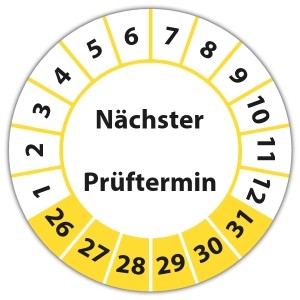 Prüfplakette Dokumentenfolie Nächster Prüftermin - Prüfplaketten Dokumentenfolie