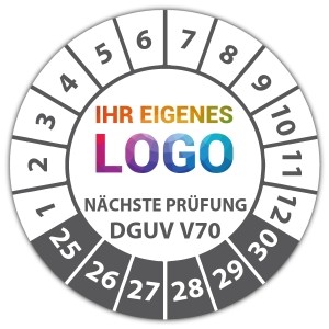 Prüfplakette Dokumentenfolie Nächste Prüfung nach DGUV Vorschrift 70 - Prüfplaketten Dokumentenfolie logo