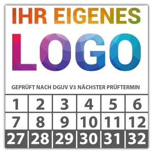Prüfplakette Geprüft nach DGUV Vorschrift 3 nächster Prüftermin - Prüfplaketten auf Rolle logo