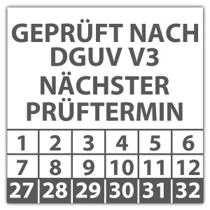 Prüfplakette Geprüft nach DGUV Vorschrift 3 nächster Prüftermin - Prüfplaketten auf Rolle
