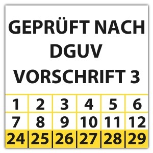 Prüfplakette Geprüft nach DGUV Vorschrift 3 - Prüfplaketten DGUV