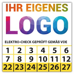 Prüfplakette  Elektro-Check VDE - Prüfplaketten Quadrat logo