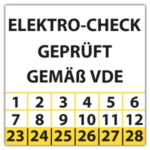 Prüfplakette  Elektro-Check VDE - Prüfplaketten VDE / Elektro