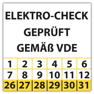 Prüfplakette  Elektro-Check VDE - Prüfplaketten VDE / Elektro