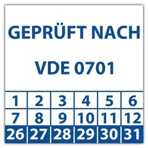 Prüfplakette Geprüft nach VDE 0701 - Prüfplaketten VDE / Elektro