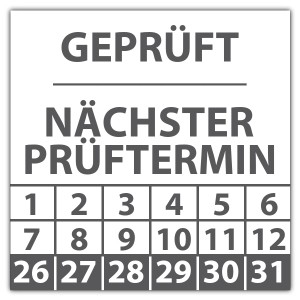Prüfplakette Geprüft nächster Prüftermin - Prüfplaketten Neutral