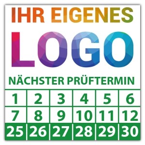 Prüfplakette Nächster Prüftermin - Prüfplaketten Quadrat logo