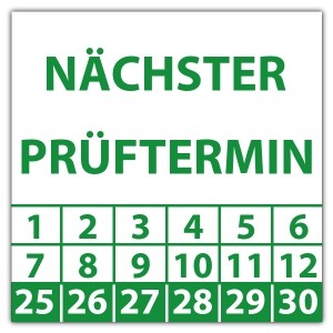 Prüfplakette Nächster Prüftermin - Prüfplaketten Quadrat