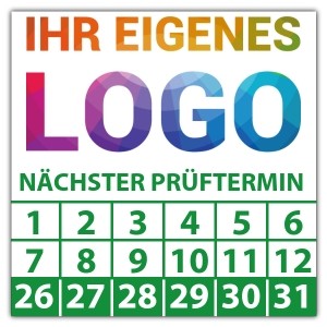 Prüfplakette Nächster Prüftermin - Prüfplaketten Quadrat logo