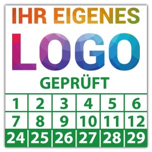 Prüfplakette Geprüft - Prüfplaketten Quadrat logo