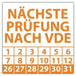 Prüfplakette Nächste Prüfung nach VDE - Prüfplaketten VDE / Elektro
