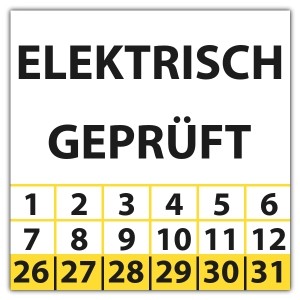 Prüfplakette  Elektrisch geprüft - Prüfplaketten VDE / Elektro