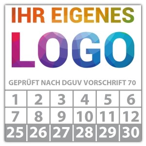 Prüfplakette Geprüft nach DGUV Vorschrift 70 - Prüfplaketten DGUV logo