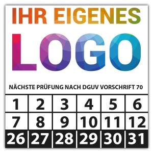 Prüfplakette Nächste Prüfung nach DGUV vorschrift 70 - DGUV Vorschrift 70 - Prüfkennzeichnung logo