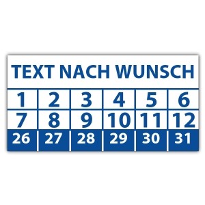 Prüfplakette Dokumentenfolie mit Wunschtext - Prüfplaketten mit Werbung