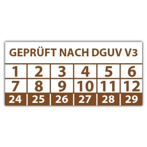 Prüfplakette Dokumentenfolie "Geprüft nach DGUV V3"