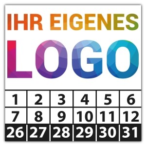 Prüfplakette Dokumentenfolie mit Logo - Prüfplaketten Dokumentenfolie