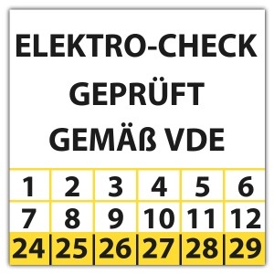 Prüfplakette Dokumentenfolie "Elektro-Check" VDE