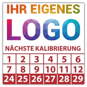 Prüfplakette Dokumentenfolie "Nächste Kalibrierung" logo