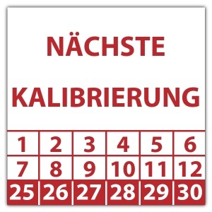 Prüfplakette Dokumentenfolie Nächste Kalibrierung - Prüfplaketten VDE / Elektro