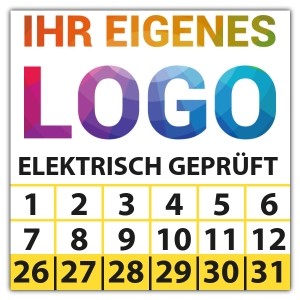 Prüfplakette Dokumentenfolie Elektrisch geprüft - Prüfplaketten Dokumentenfolie logo