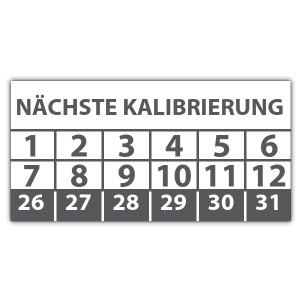 Prüfplakette Dokumentenfolie Nächste Kalibrierung - Prüfplaketten Dokumentenfolie