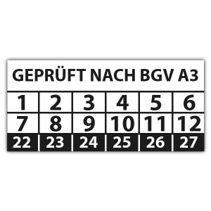 Prüfplakette Dokumentenfolie "Geprüft nach BGV A3"