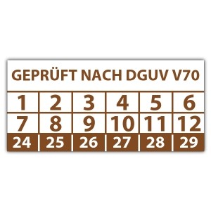 Prüfplakette Dokumentenfolie "Geprüft nach DGUV V70"