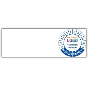 Kabelprüfplakette mit Logo und Wunschtext - Prüfplaketten mit Logo und Wunschtext