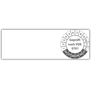 Kabelprüfplakette "Geprüft nach VDE 0701"