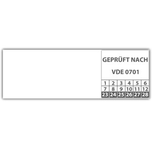 Kabelprüfplakette "Geprüft nach VDE 0701"