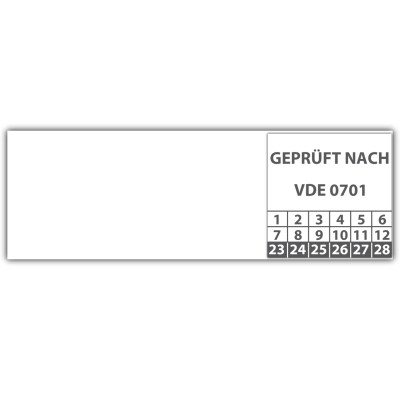 Kabelprüfplakette Geprüft nach VDE 0701 - Kabelprüfplaketten