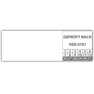 Kabelprüfplakette "Geprüft nach VDE 0701"
