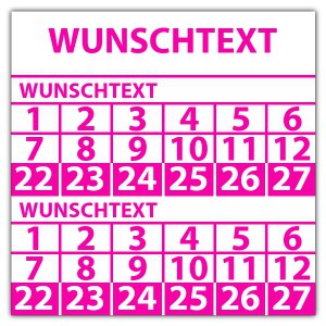Prüfplakette doppeltes datum mit Wunschtext - Prüfplaketten doppeltes Datum