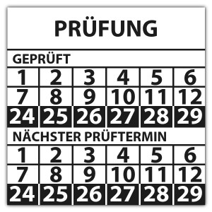 Prüfplakette doppeltes datum "Prüfung"