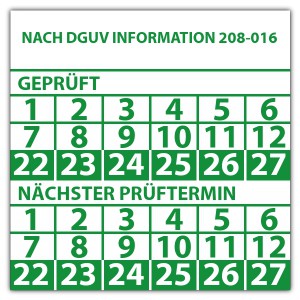 Prüfplakette doppeltes datum Nach DGUV Information 208-016 - DGUV 208-016 - Leitern und Tritte