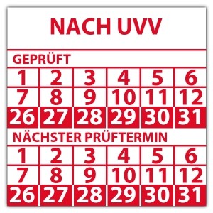 Prüfplakette doppeltes datum Nach UVV - Prüfplaketten doppeltes Datum