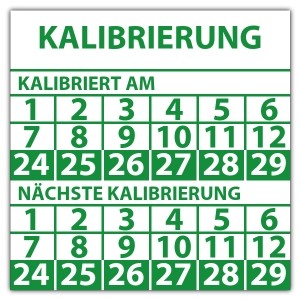 Prüfplakette doppeltes datum Kalibrierung - Kalibrierungsaufkleber