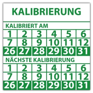 Prüfplakette doppeltes datum Kalibrierung - Prüfplaketten doppeltes Datum