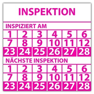 Prüfplakette doppeltes datum Inspektion - Prüfplaketten doppeltes Datum