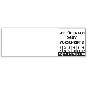 Kabelprüfplakette "Geprüft nach DGUV Vorschift 3"