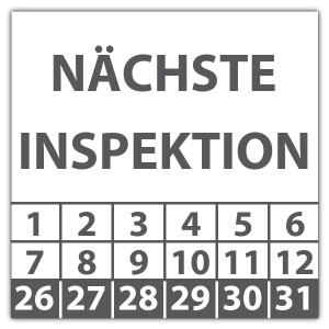 Prüfplakette Nächste Inspektion - Prüfplaketten Neutral