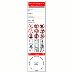 Leitern grundplakette Gebrauchsanweisung